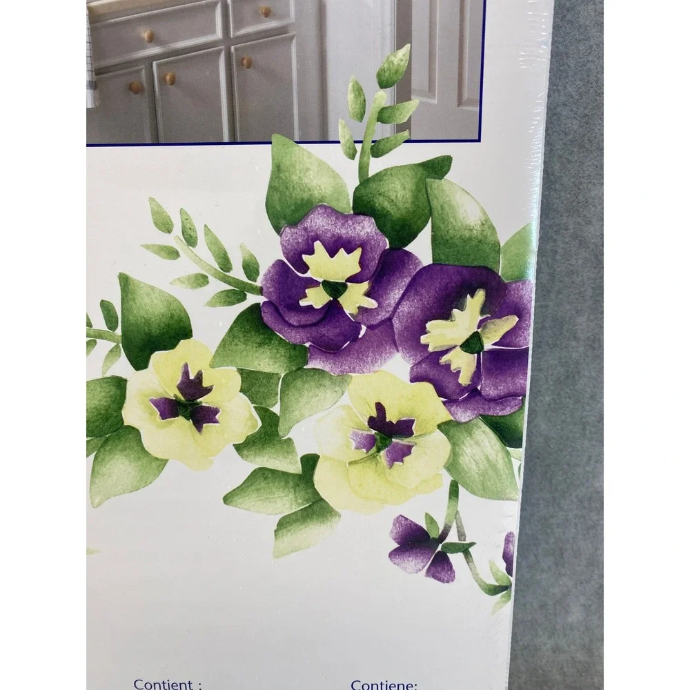 Plaid Stencil Decor Multi Layer Border Stencil Pansy Blossoms 4‎ Sheets